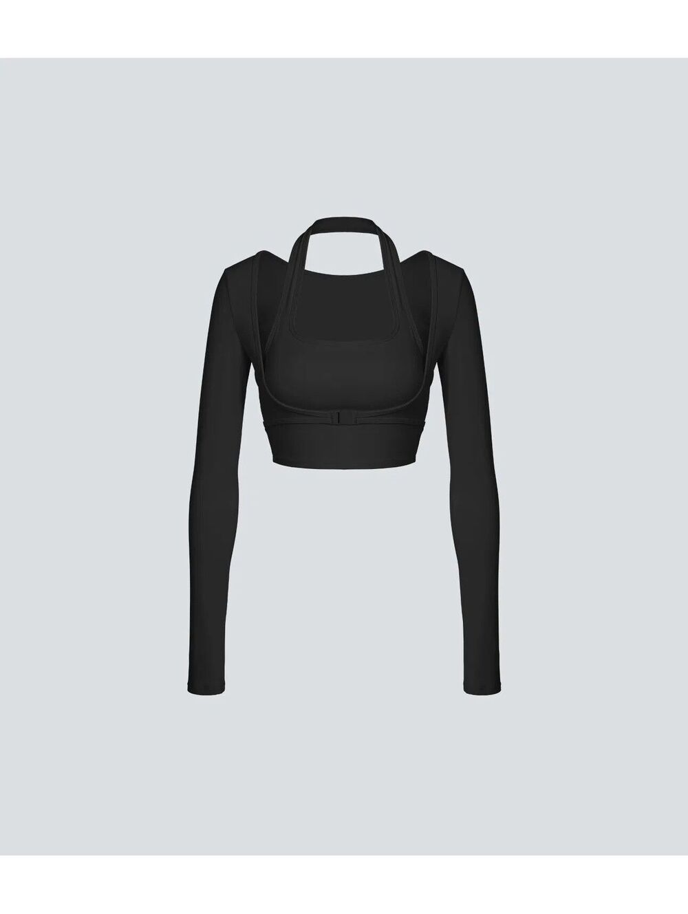 HALARA Plush Halter Thumb Hole Long Sleeve Cropped Top XS (35.95)